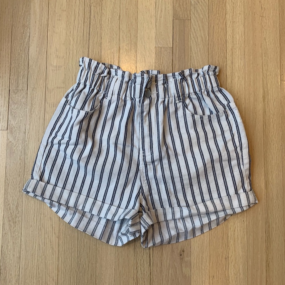 Blue striped shorts